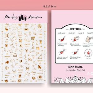 Gold planisphere nail sticker