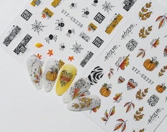 Winter Fall Halloween Spooky Nail Sticker