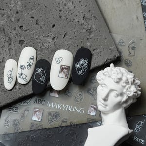 Minimalist Ultra -thin Abstract Nail Sticker