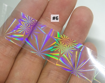 Iridescent Rainbow Nail Art Foil: Chameleon Opal Star Decal