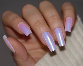 1 Fall Irisierendes perlmuttfarbenes Chrom-Nagel-Pulver