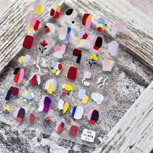 Minimalistische ultradunne nagelsticker met abstracte lijntekeningen Abstract pattern
