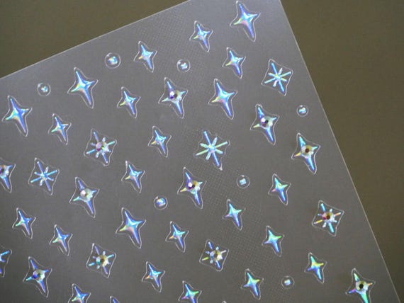 Gilding Silver Halo Crystal Star Nail Stickers