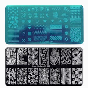 Greens, Plants & Shapes Nail Art Stamping Plates