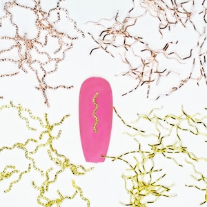 Geprägte Welle Nagel Ohrstecker/Rose gold gewellte Nageldekoration