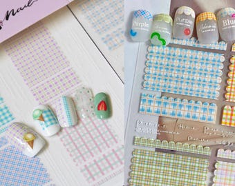Madras Plaid Nail Art Stickers