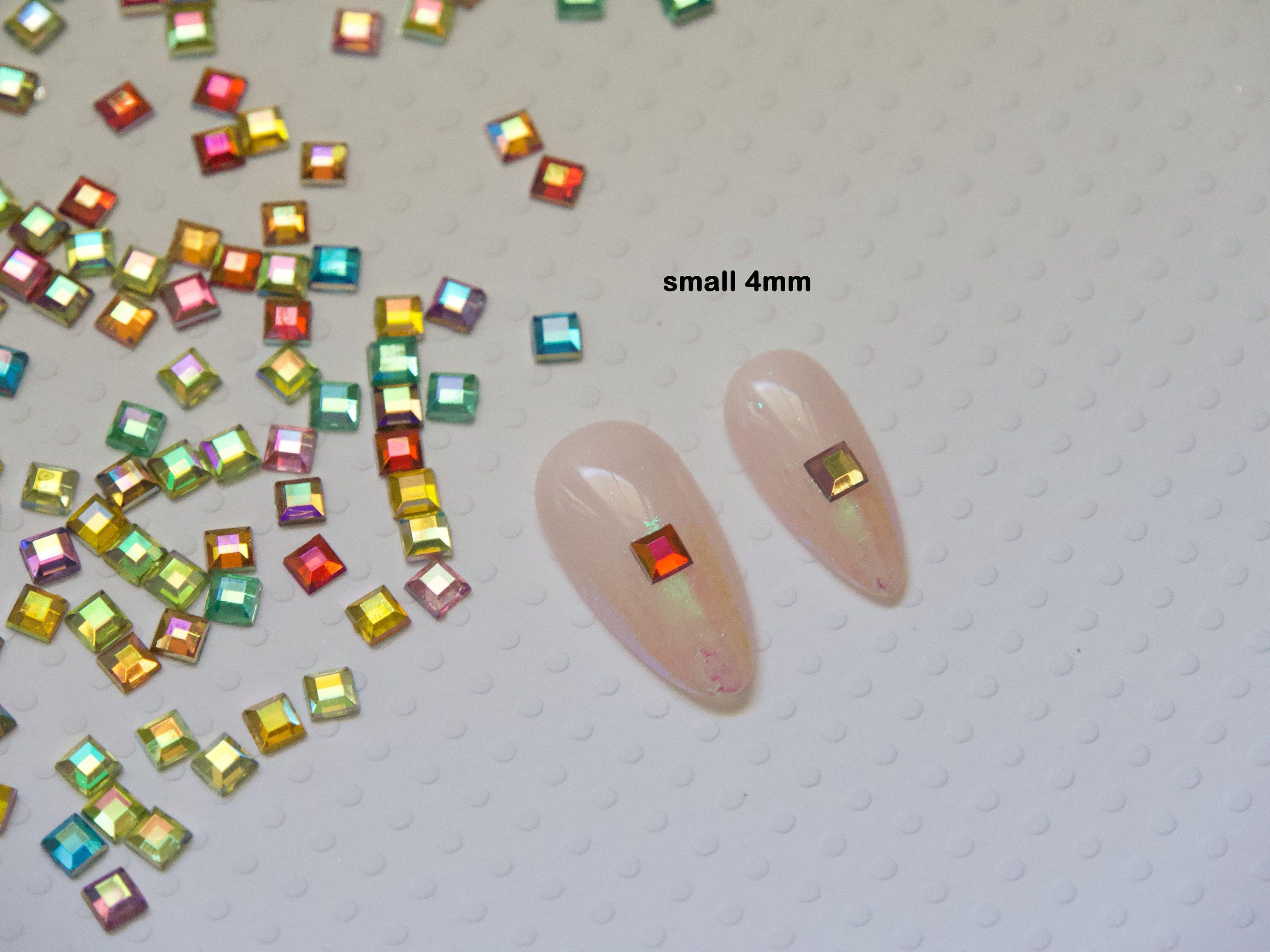 50pcs Square Ice Nail Rhinestones - Etsy