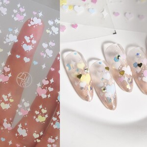 Twinkle Star Hearts Gradient Nail sticker