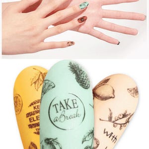 Fruity Pencil Sketch Nail Art Sticker/ DIY Tips Guides Transfer Stickers/Mixed Fruit peel off Sticker/Hand drawing manicure stencil