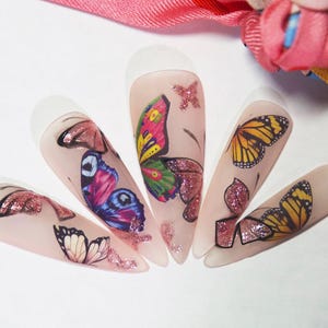 5 Stück Schmetterlings-Nagel-Tattoos