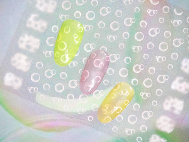 Bubbles nail sticker Heart Round Bubble Summer Nails image 9