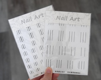 Pegatinas de plantilla de cuadrícula transparente para uñas: guías multiusos para crear rayas y líneas de sonrisa / Plantillas de uñas con aerógrafo con punta francesa