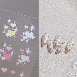 Twinkle Star Hearts Gradient Nail sticker