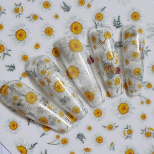 Adesivo per nail art con fiori di margherita Adesivi staccabili con margherite