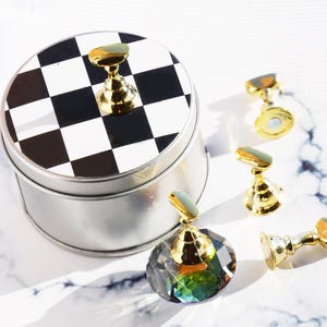 False Nail Display Stand Holder Set/ Magnetic Nail Art Practice Holder