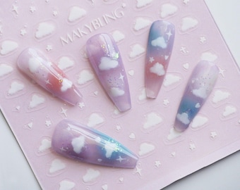 White Cloud Nail stickers