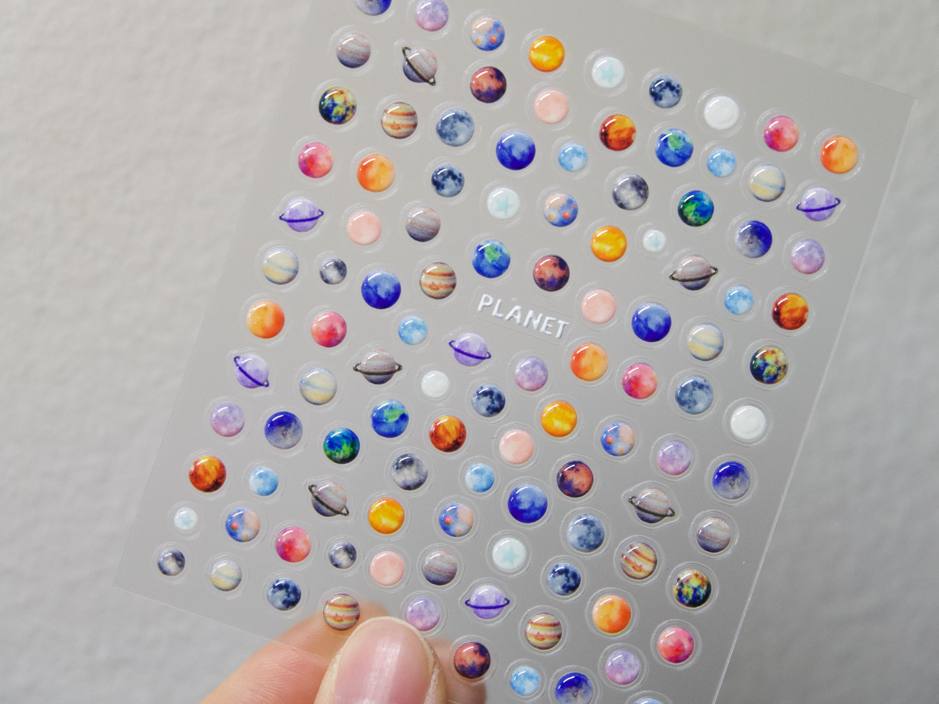 3D Planet Nail Art Stickers: Jelly Universe Space Decals