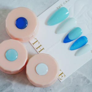 3pcs Blue Solid Jelly UV Gel Nail Art