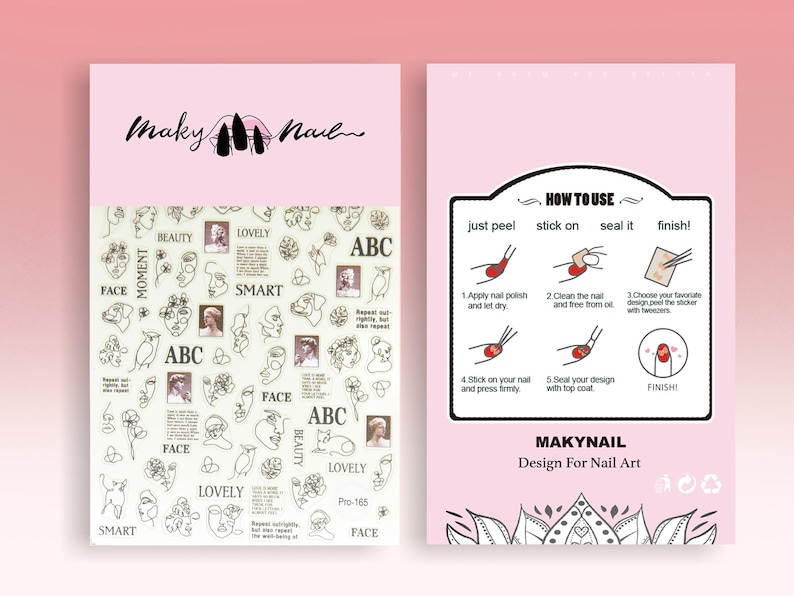 Minimalist Ultra -thin Abstract Nail Sticker