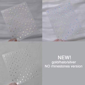 Gilding Silver Halo Crystal Star Nail Stickers image 6