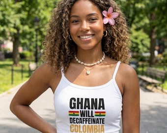 Il Ghana decaffeinerà la Colombia - Canotta / Grafica con bandiera del caffè