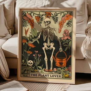 Carta del Tarot "El Amante de las Plantas", Lámina del Tarot "Mamá Planta", Arte con Plantas de Interior, Arte Mural con Plantas en Maceta, Decoración Botánica con Tarot, Idea de Regalo para Amantes de las Plantas