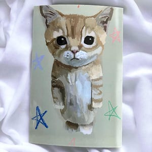 Funny Standing Cat Signed Art Print