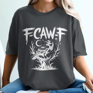 Comfort Colors Raven T-Shirt, Gothic Bird Tee, Unisex Crow Shirt, Occult Gift, Dark Humor Apparel