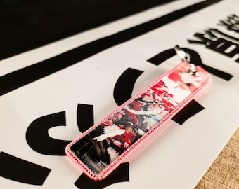 Japanese Jet Tag Keyring, JDM Flight Tag Keychain, Motorcycle Key Tag Accessories, Traditional Art Biker Gift, Car, Crane Bird Good Luck