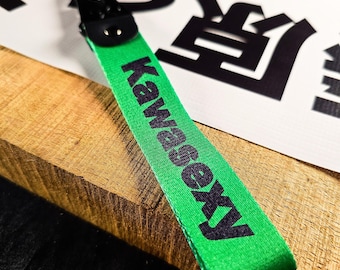 Kawasaki Motorcycle Wrist Strap, Kawasexy Bike Lanyard Keyring, Ninja Z900 Motorbike Accessories, Fabric Key Fob Gift, ForgedMotion