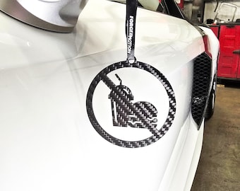 Real Carbon Fiber Keyring, Funny Car Accessories, JDM Gift for Him, Modified Car Pendant Keychain, Modified Drift Car No Food Or Drink"