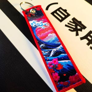 JDM-Flugzeug-Schlüsselanhänger, Motorrad-Jet-Schlüsselanhänger, Schlüsselanhänger im japanischen Stil, Geschenk für Motorradfans, Drift-Auto-Zubehör, Große Welle Kanagawa