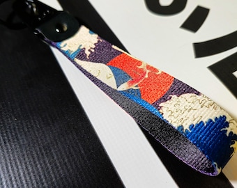 Japanese JDM Keychain, Woven Flight Tag Keyring, Motorcycle Jet Tag, Car Accessories, Gifts for Bikers, Sakura Koi Fish