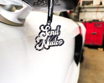 Real Carbon Fiber Keyring, Funny Car Accessories, JDM Gift for Him, Modified Car Pendant Keychain, Modified Drift Car Accessories Send Nudes