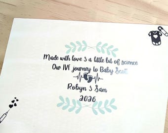 Caja de madera personalizada para guardar recuerdos del proceso de FIV / Regalo de apoyo a la fertilidad