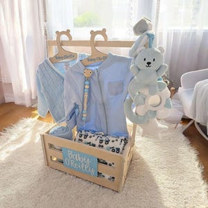 Personalisierte Baby-Dusche-Kisten-Schrank-Geschenk | 5 personalisierte Baby Namen Kleiderr | Baby Aufbewahrungskorb