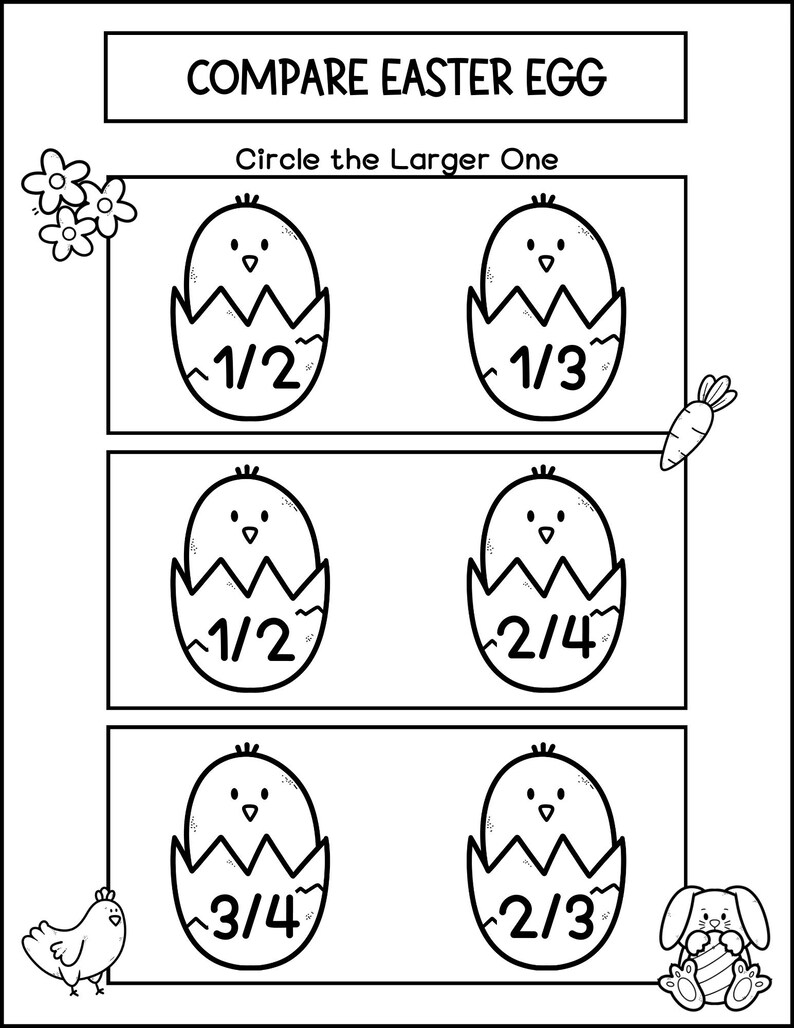 Easter Fraction Craftivity | Build a Spring Egg Basket + Writing & Math ...