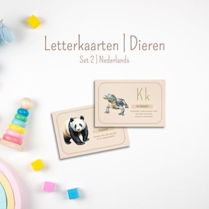 Tarjetas de letras | Tarjetas del alfabeto | Animales | holandés | Alfabeto | Niños pequeños | Preescolares