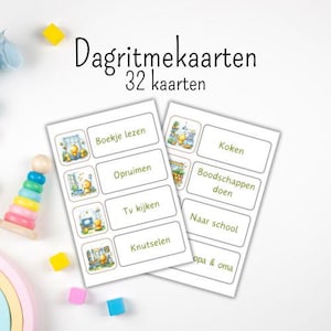 32 tarjetas de ritmo diario | holandés | Estructura | Planificación diaria | Soporte | Preescolar | visuales | Ritmo | Tarjetas | Iconos | Entrenamiento