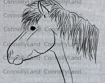 Icelandic horse pony stallion svg I created from a creative commons photograph
