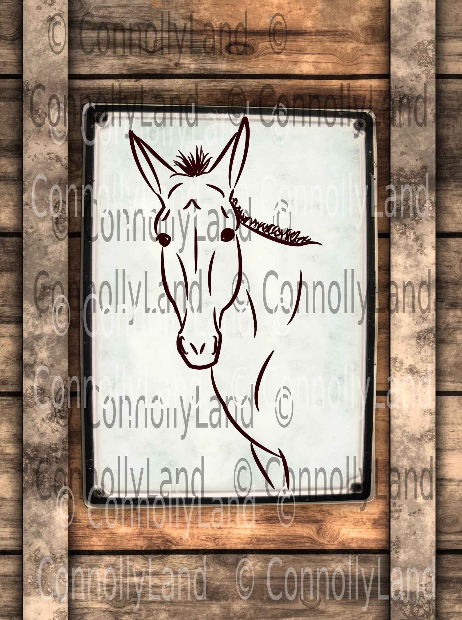 Light Mule Awkward, Distracted. Patsy Mule, Line Drawn Image of My ...