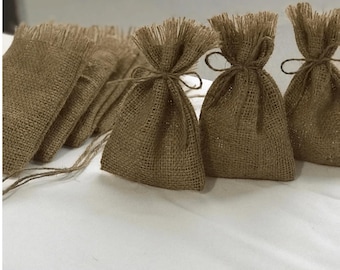 Jute Bevorzugungsbeutel: 4x6 ""natürlicher Sackleinen-Beutel."