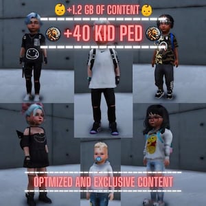 Kinder-Ped-Paket | PACK +40 / PED | Fivem GTAV | Optimiert | Dateien per Drag-and-Drop | ziehen Beste Qualität |