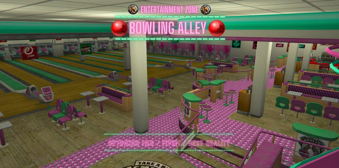Bowling Map Bowling Alley | MLO / MAP | Fivem GTAV | Optimized | Drag and Drop ...