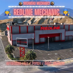 Red Line Mechanic | MLO / MAP | Fivem GTAV | Optimized | Drag and Drop Files | Best Quality |