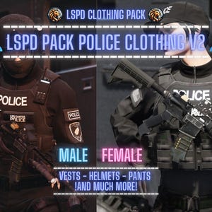 Pacote policial de roupas L.S.P.D | PACOTE / Polícia | Cinco GTAV | Otimizado | Arrastar e soltar arquivos | Melhor qualidade |