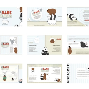 We Bare Bears-Themed Slide Deck |PowerPoint Template for Kindergarten | Fun and Educational Classroom Resources |Cartoon Template