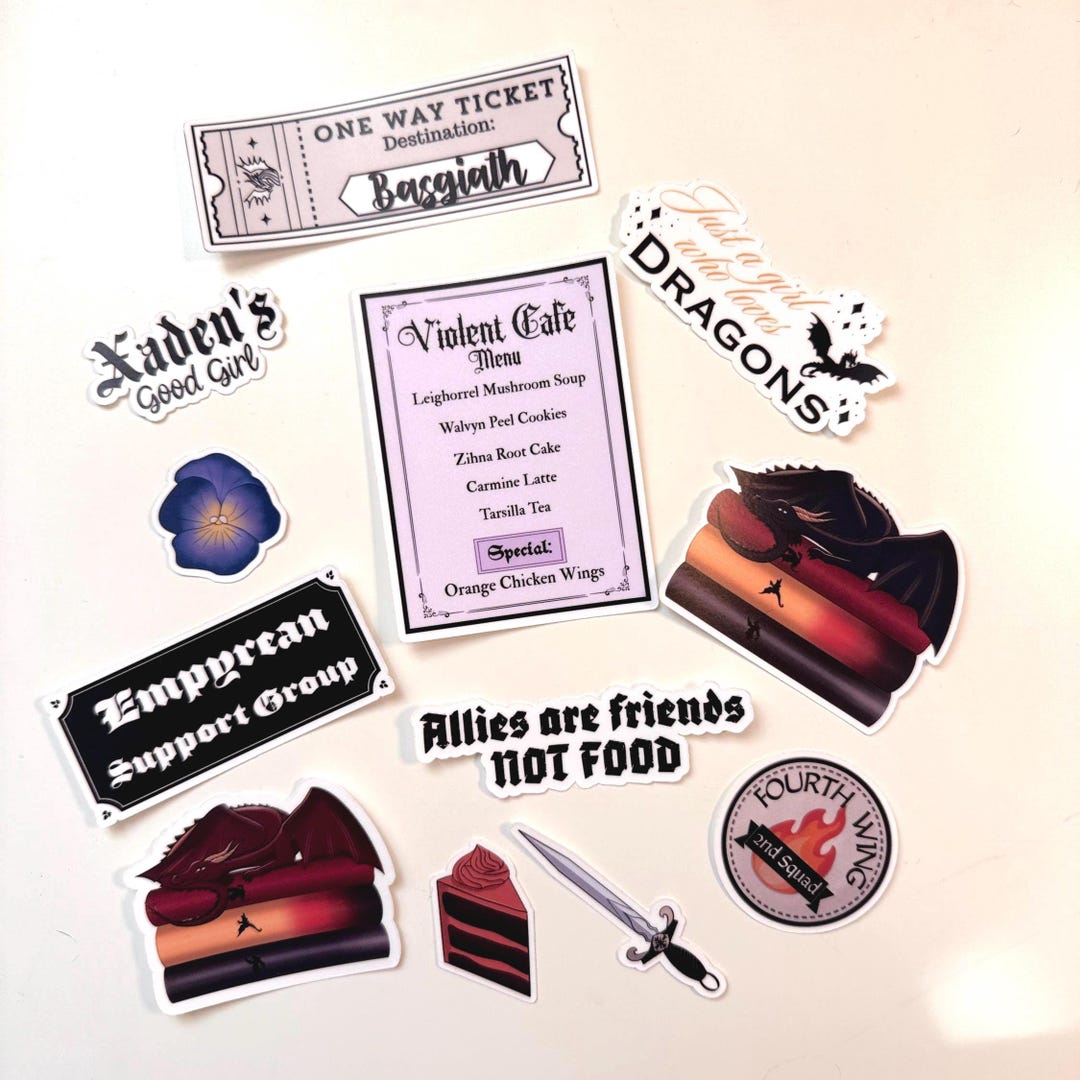Fourth Wing Inspired Sticker Set - Etsy