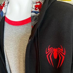 Spider-Man Adult Size Zip Up with Optional lined Hooded Jacket image 3