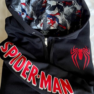 Spider-Man Adult Size Zip Up with Optional lined Hooded Jacket image 2